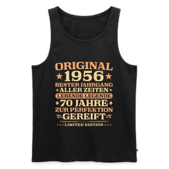 70th Birthday Living Legend 1956 Vintage - Men's Premium Organic Tank Top - black - Front - Michal (187cm)