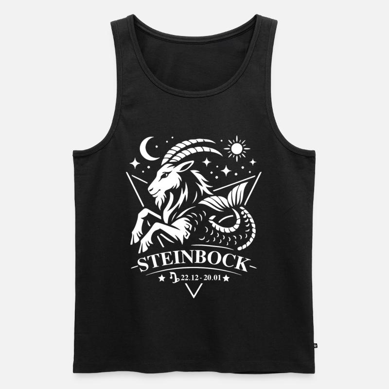 Steinbock Sternenzeichen - Männer Premium Bio Tank Top - Schwarz