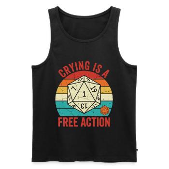 Crying is a Free Action – TTRPG Gamer Design - Männer Premium Bio Tank Top - Schwarz - Vorne - AI Model Male 178 light (178cm)