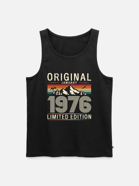 50th Birthday Original January 1976 - Men's Premium Organic Tank Top - black