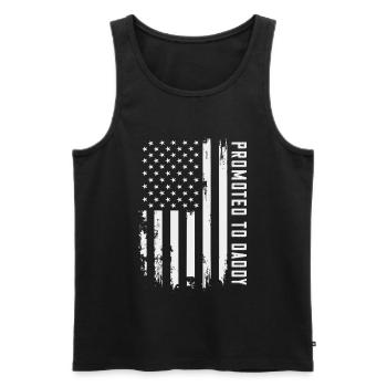 Promu Papa Père Fier du drapeau américain - Débardeur bio Premium Homme - noir - Devant - Michal (187cm)