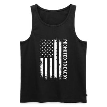 Promu Papa Père Fier du drapeau américain - Débardeur bio Premium Homme - noir - Devant - Michal (187cm)