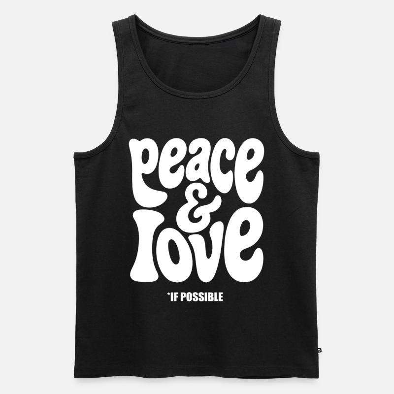 FRIEDENSLIEBE #2 – lass uns reden. - Männer Premium Bio Tank Top - Schwarz