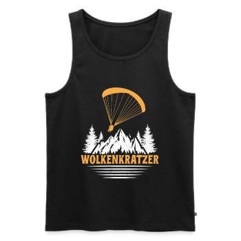 Paraglider SKYSCRAPER FUNNY - Men's Premium Organic Tank Top - black - Front - AI Model Male 178 light (178cm)