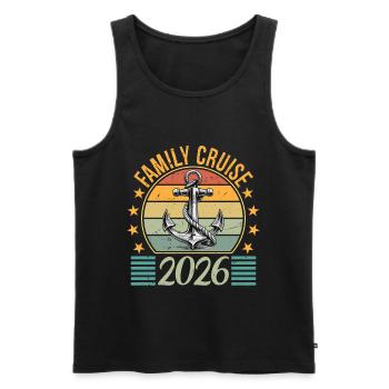 Family Cruise 2026 Summer Vacation - Men's Premium Organic Tank Top - black - Front - AI Model Male 178 light (178cm)