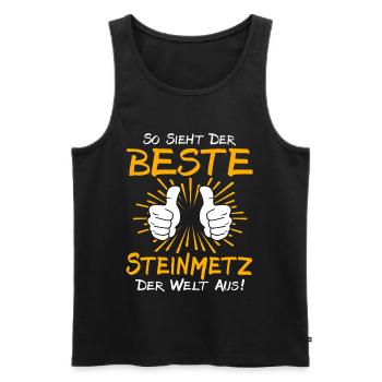 Steinmetz Geschenkidee - Männer Premium Bio Tank Top - Schwarz - Vorne - AI Model Male 178 light (178cm)