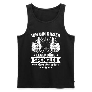 Spengler Legende - Männer Premium Bio Tank Top - Schwarz - Vorne - AI Model Male 178 light (178cm)