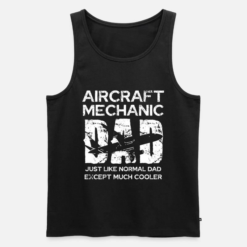 Flugzeugmechaniker Papa: Einzigartig - Männer Premium Bio Tank Top - Schwarz