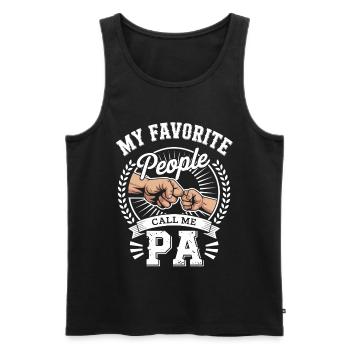 Mein Lieblingspapa Call Me PA - Männer Premium Bio Tank Top - Schwarz - Vorne - Michal (187cm)