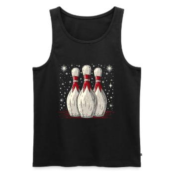 Quilles de bowling de dessin animé - Débardeur bio Premium Homme - noir - Devant - Michal (187cm)