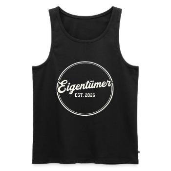 Eigentümer Est. 2026 – Stolzer Besitzer Retro - Männer Premium Bio Tank Top - Schwarz - Vorne - Michal (187cm)