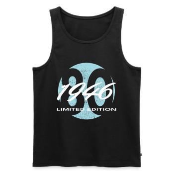 80th Birthday 1946 Gift for Men and Women - Men's Premium Organic Tank Top - black - Front - AI Model Male 178 light (178cm)
