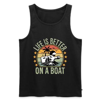 Boating Sailor Boat Life is Better On a Boat - Männer Premium Bio Tank Top - Schwarz - Vorne - AI Model Male 178 light (178cm)