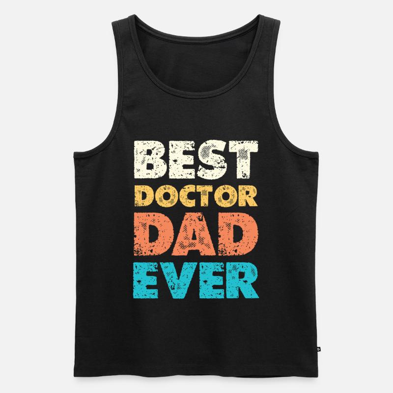 Best Doctor Dad Ever - Männer Premium Bio Tank Top - Schwarz