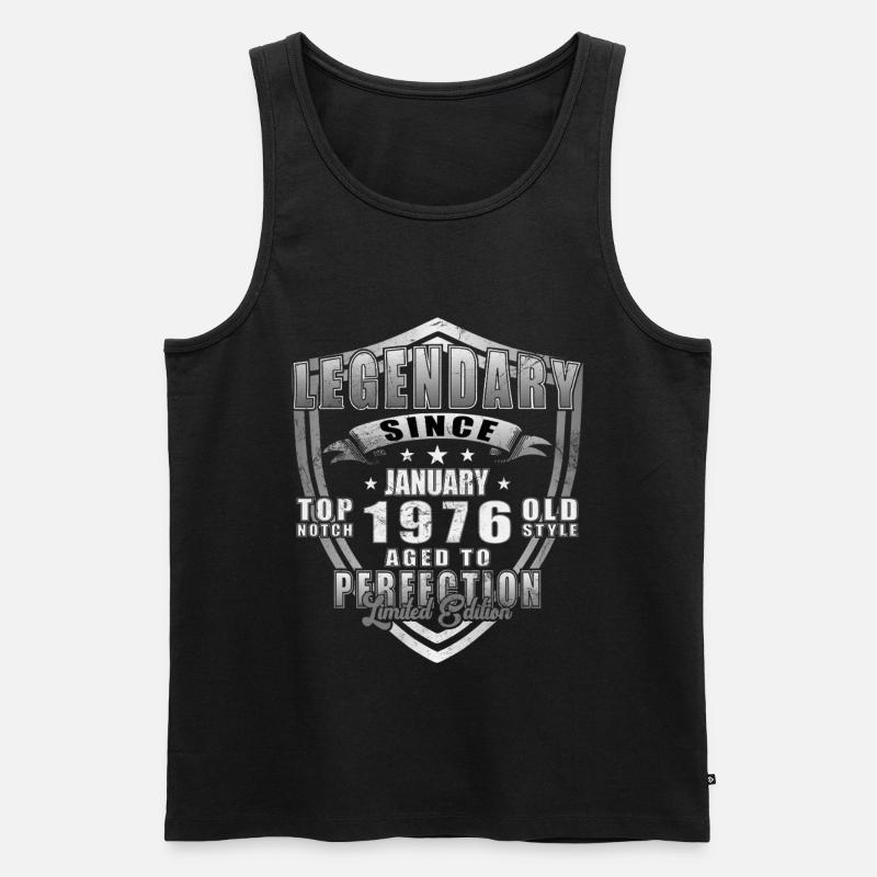 Geburtstagsgeschenk Januar 1976 - Männer Premium Bio Tank Top - Schwarz