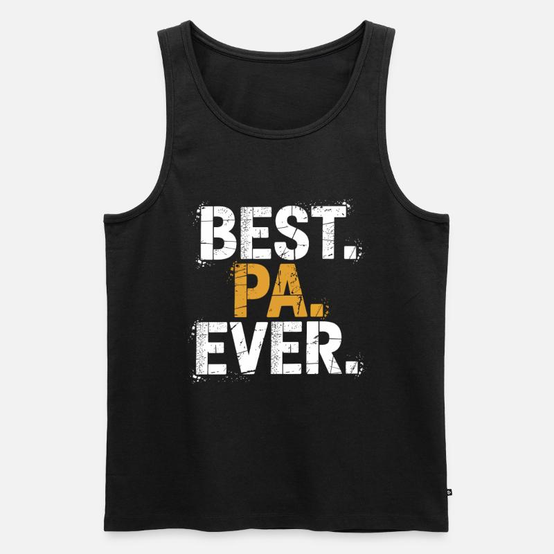 Best Papa Ever - Männer Premium Bio Tank Top - Schwarz