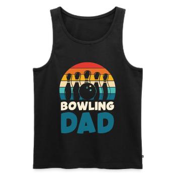 Bowling Dad Retro Design - Men's Premium Organic Tank Top - black - Front - AI Model Male 178 light (178cm)