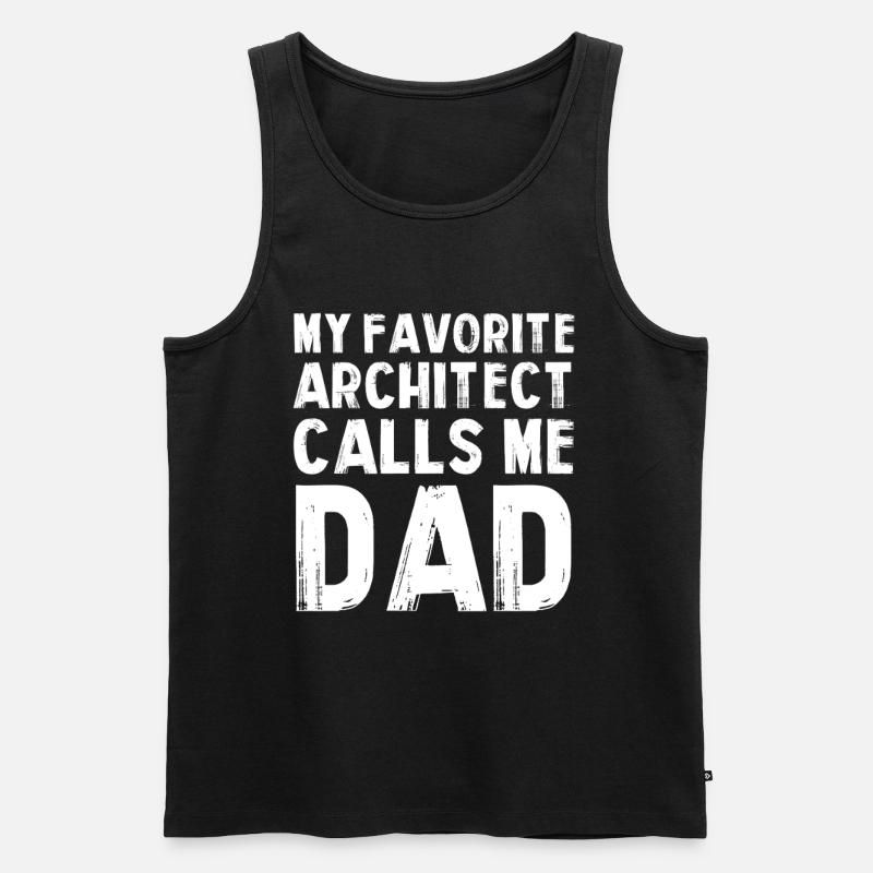 Mon architecte préféré est papa - Débardeur bio Premium Homme - noir