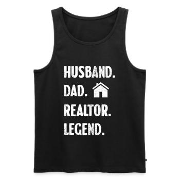 Husband Father Realtor Legend - Men's Premium Organic Tank Top - black - Front - AI Model Male 178 light (178cm)