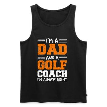Ich bin Dad und Golf-Coach - Männer Premium Bio Tank Top - Schwarz - Vorne - Michal (187cm)
