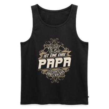 Policeman Dad - Men's Premium Organic Tank Top - black - Front - Michal (187cm)