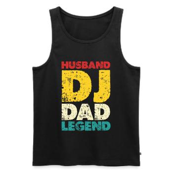 Husband DJ Dad Legend - Men's Premium Organic Tank Top - black - Front - AI Model Male 178 light (178cm)