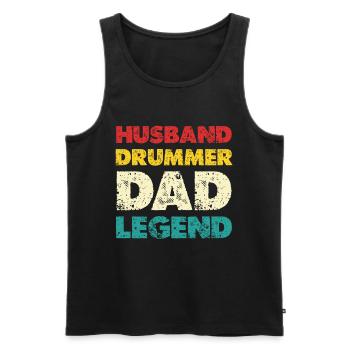 Husband Dad Legend Tee - Männer Premium Bio Tank Top - Schwarz - Vorne - AI Model Male 178 light (178cm)