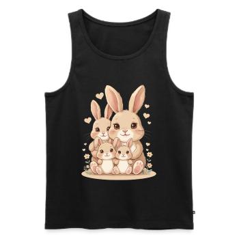 Cuddly Bunny Family Love - Men's Premium Organic Tank Top - black - Front - Michal (187cm)