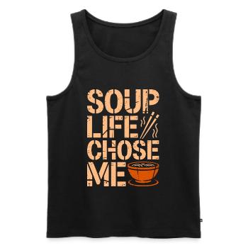 Soupe de ramen : Me Choisi Nouilles, amateur de nourriture - Débardeur bio Premium Homme - noir - Devant - Michal (187cm)