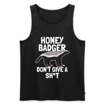 Honey Badger Give A Shit - Men's Premium Organic Tank Top - black - Front - AI Model Male 178 light (178cm)