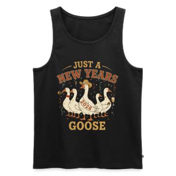 Just A New Years Goose 2026 Feierspaß - Männer Premium Bio Tank Top - Schwarz - Vorne - Michal (187cm)