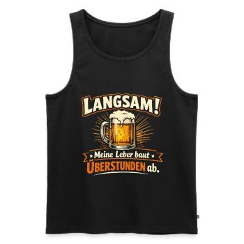 Beer Drinking Saying - Men's Premium Organic Tank Top - black - Front - AI Model Male 178 light (178cm)