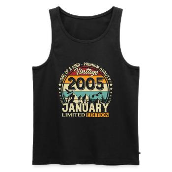 21st Birthday Vintage January Vintage 2005 - Men's Premium Organic Tank Top - black - Front - Michal (187cm)
