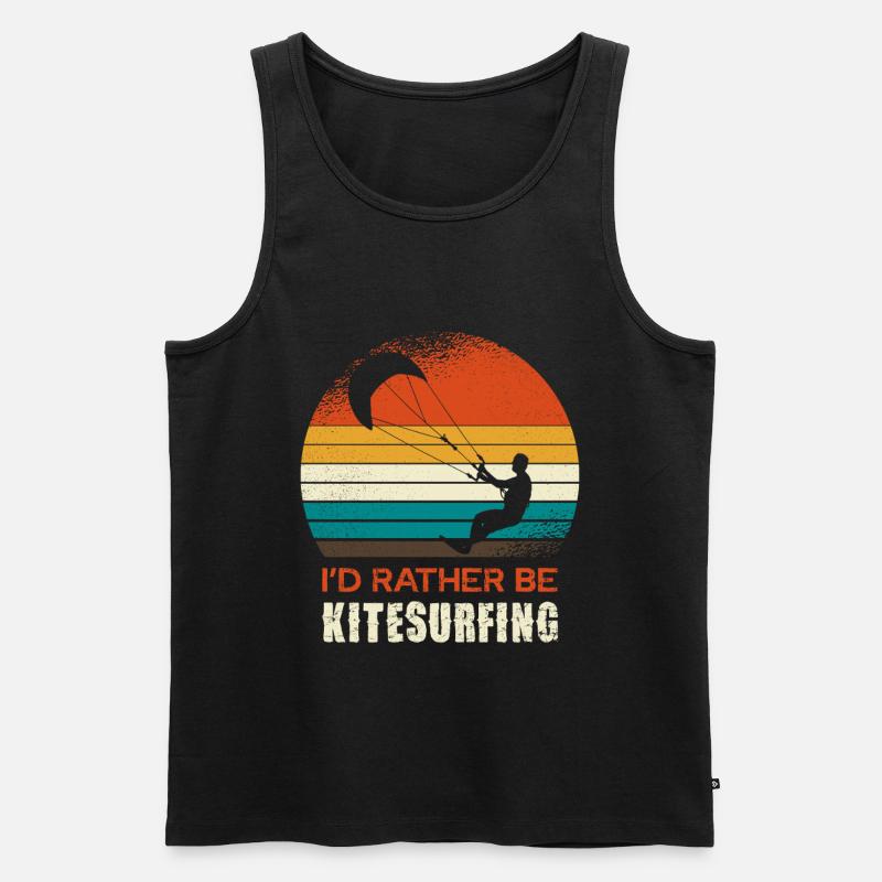 Kitesurfing Retro Circle Design - Männer Premium Bio Tank Top - Schwarz