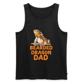 Papa Dragon Barbu - Débardeur bio Premium Homme - noir - Devant - Michal (187cm)