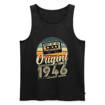 Original 1946 Vintage Anniversaire Rétro - Débardeur bio Premium Homme - noir - Devant - Michal (187cm)