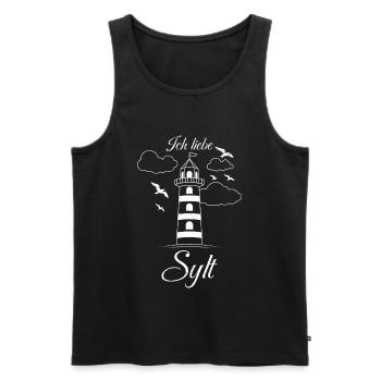 Nordsee Urlaub ICH LIEBE SYLT Lustiges - Männer Premium Bio Tank Top - Schwarz - Vorne - AI Model Male 178 light (178cm)