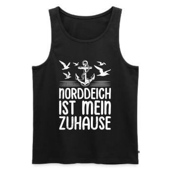NORDDEICH IS MY HOME North Sea Holiday Funny - Men's Premium Organic Tank Top - black - Front - Michal (187cm)