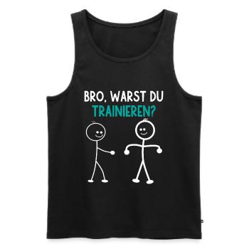 Stick Figure ÉTIEZ-VOUS EN TRAIN DE VOUS ENTRAÎNER DRÔLE - Débardeur bio Premium Homme - noir - Devant - Michal (187cm)