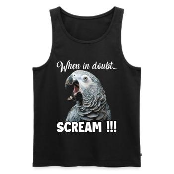 Screaming African grey parrot T, funny parrot - Men's Premium Organic Tank Top - black - Front - Michal (187cm)
