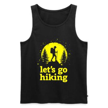 Let's go hiking mountaineer hiker silhouette - Men's Premium Organic Tank Top - black - Front - Michal (187cm)