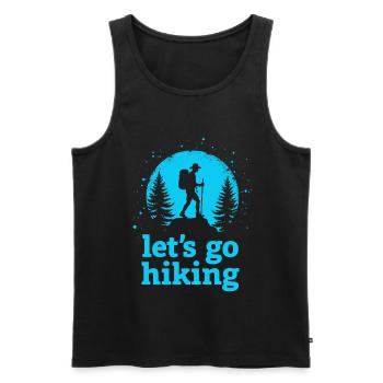 Let's go hiking Bergsteiger Wanderer Silhouette - Männer Premium Bio Tank Top - Schwarz - Vorne - Michal (187cm)
