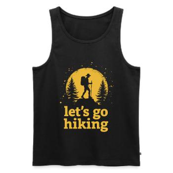 Let's go hiking mountaineer hiker silhouette - Men's Premium Organic Tank Top - black - Front - Michal (187cm)