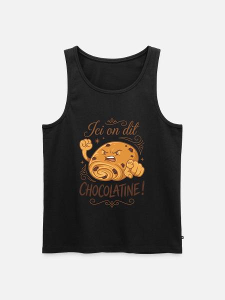 Here we say chocolatine! - Men's Premium Organic Tank Top - black
