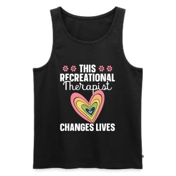  Recreational Therapy Appreciation RT Therapeutic - Men's Premium Organic Tank Top - black - Front - AI Model Male 178 light (178cm)