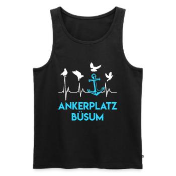 Nordsee Urlaub ANKERPLATZ BÜSUM Lustiges - Männer Premium Bio Tank Top - Schwarz - Vorne - Michal (187cm)