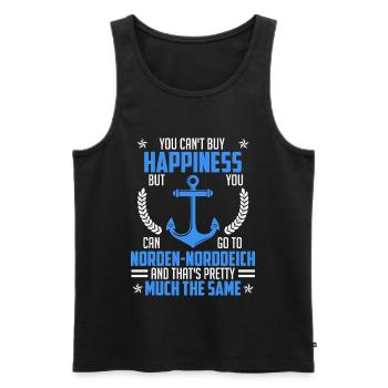 NORTH SEA YOU CAN DRIVE NORTH NORDDEICH - Men's Premium Organic Tank Top - black - Front - Michal (187cm)