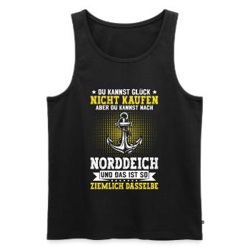 NORTH SEA YOU CAN'T BUY HAPPINESS BUT AFTER - Men's Premium Organic Tank Top - black - Front - Michal (187cm)