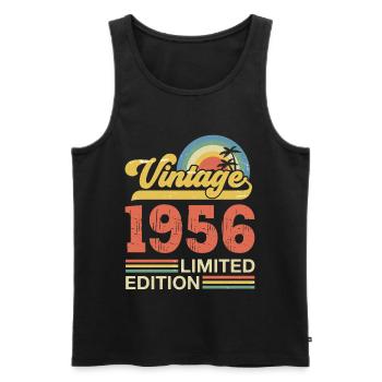 Vintage Geburtstagsgeschenk von 1956 - Männer Premium Bio Tank Top - Schwarz - Vorne - Michal (187cm)
