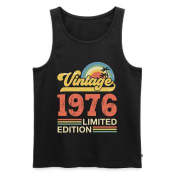 Vintage Jubiläumsgeschenk von 1976 - Männer Premium Bio Tank Top - Schwarz - Vorne - AI Model Male 178 light (178cm)